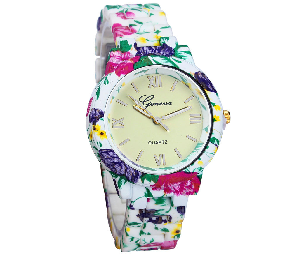 ZEGAREK DAMSKI GENEVA METAL FLORAL KWIATY BOHO HOT - obrazek 2