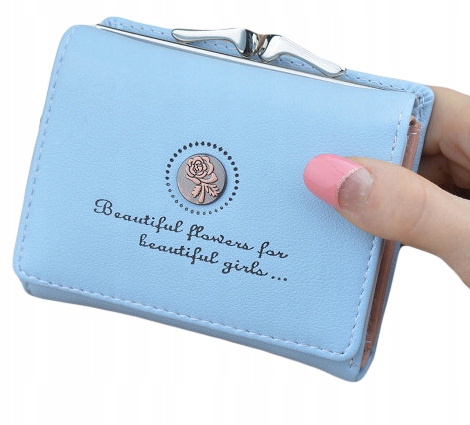 PORTFEL EKO SKÓRA RÓŻYCZKA ZATRZASK KLAMERKA A860