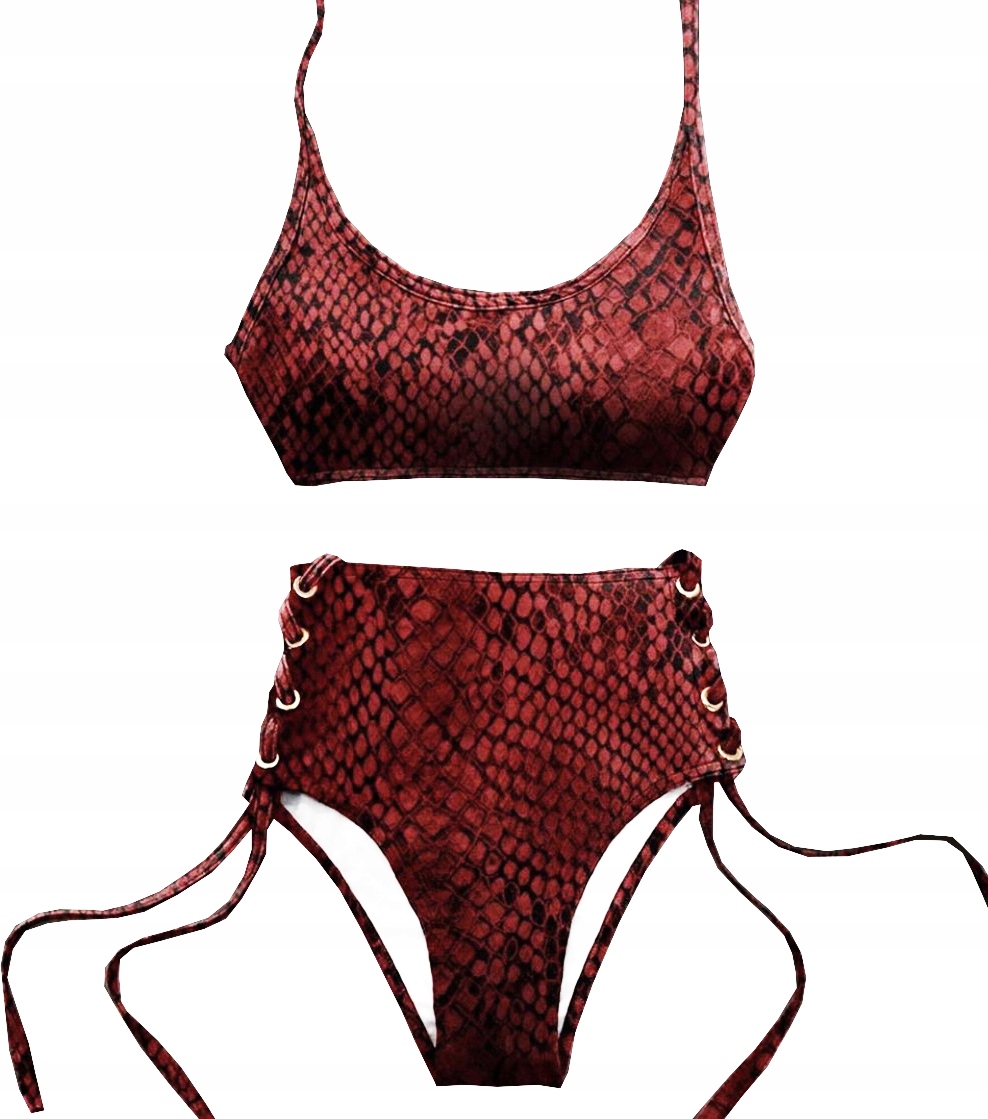 STRÓJ KĄPIELOWY WIĄZANY WYSOKI STAN WZORY W4