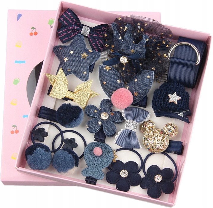 ZESTAW DO WŁOSÓW PREZENT GUMKI SPINKI POMPONY FY4
