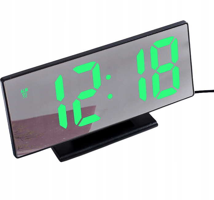 ZEGAR BUDZIK LUSTRO LED DATA GODZINA TERMOMETR 4W1